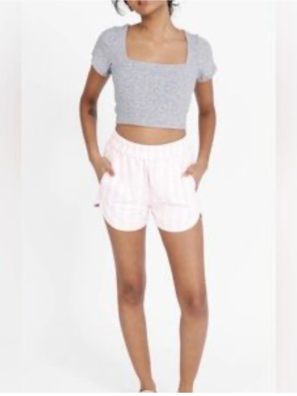 NWT Smash + Tess Cream and Pink Striped Kendal Sleep Shorts - size M
